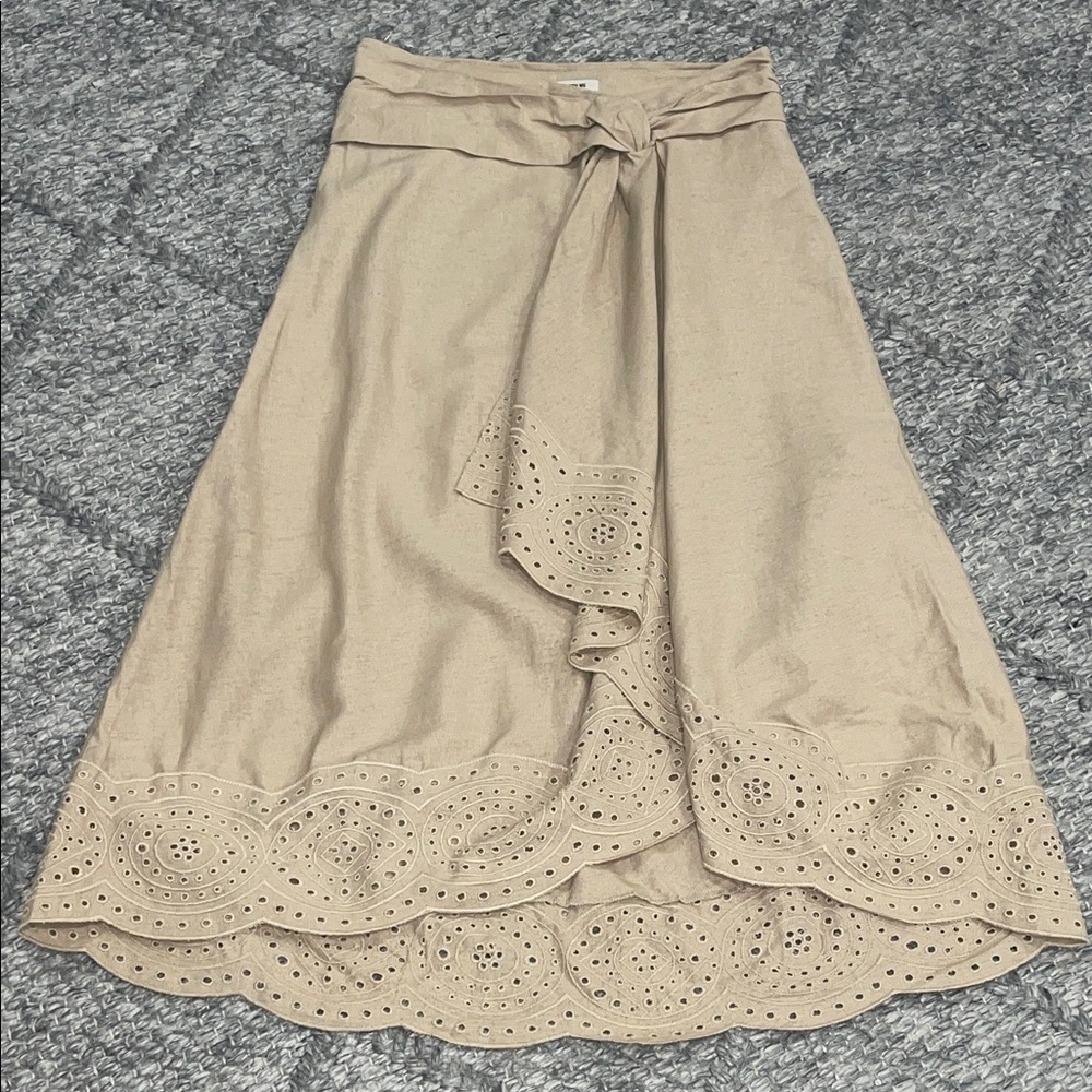 Jason Wu Tan Eyelet High Low Skirt